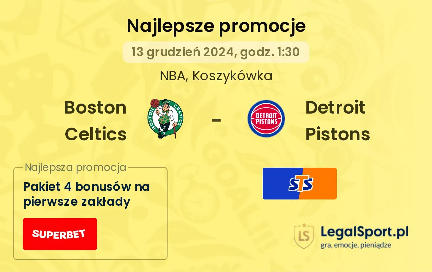 Boston Celtics - Detroit Pistons promocje u bukmacherów