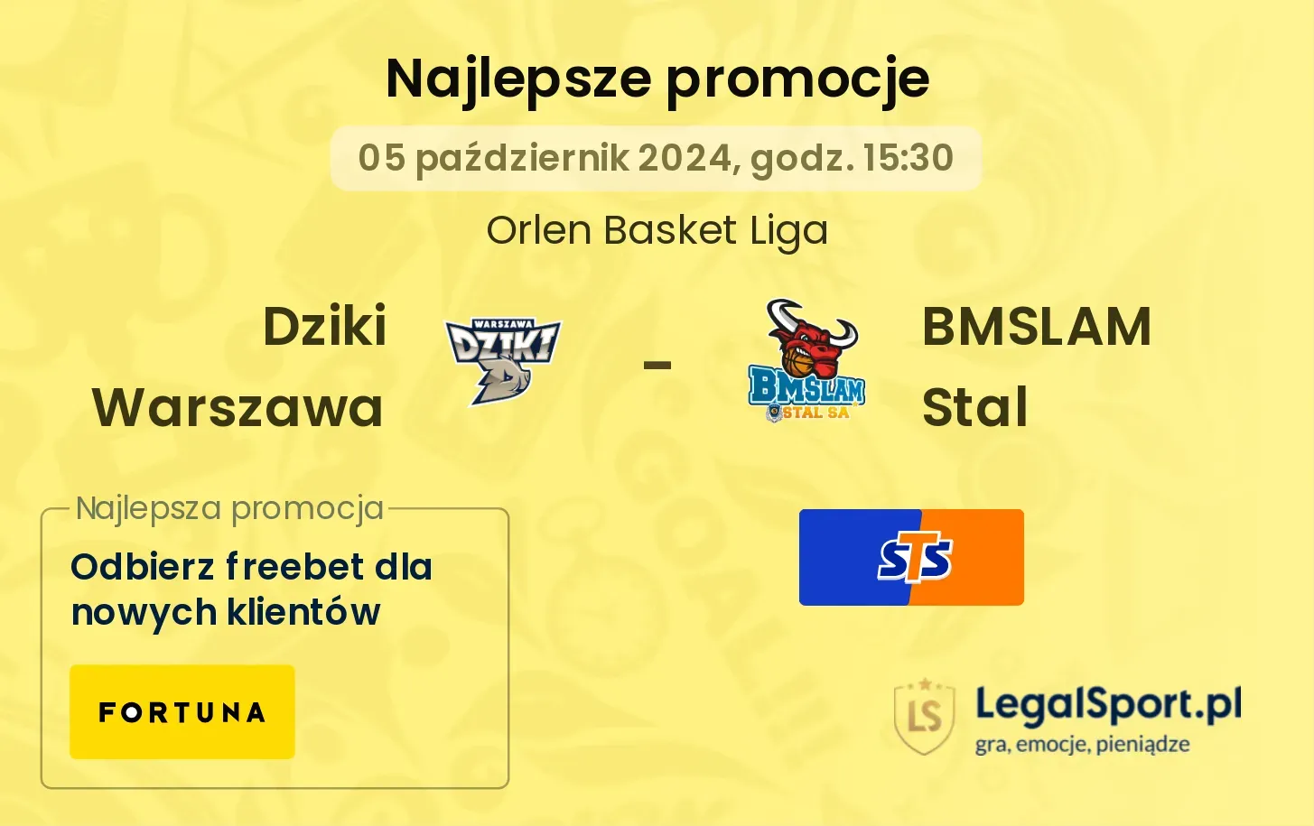 Dziki Warszawa - BMSLAM Stal promocje bonusy na mecz