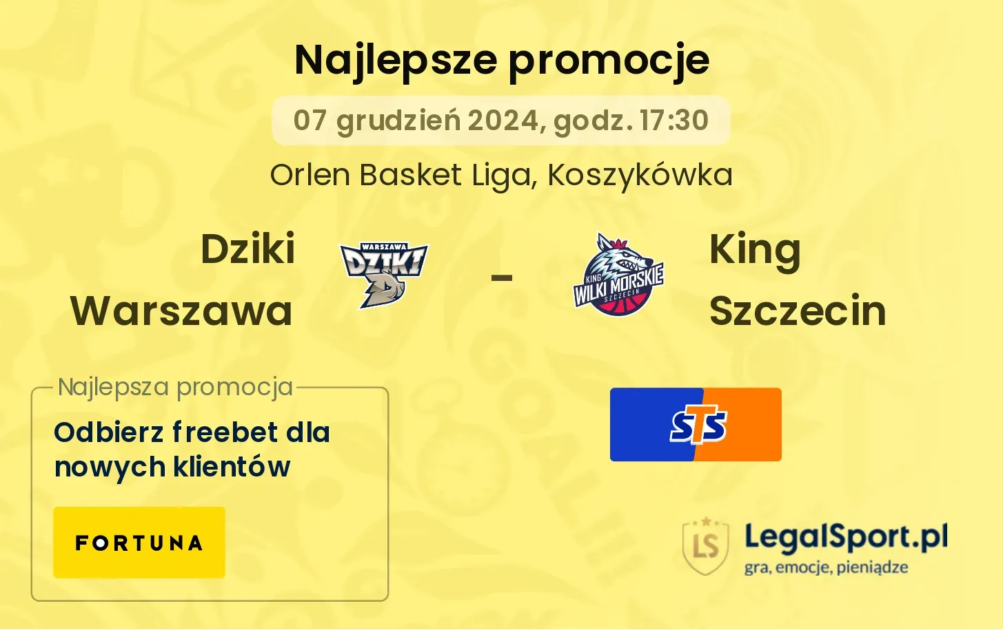 Dziki Warszawa - King Szczecin promocje bonusy na mecz