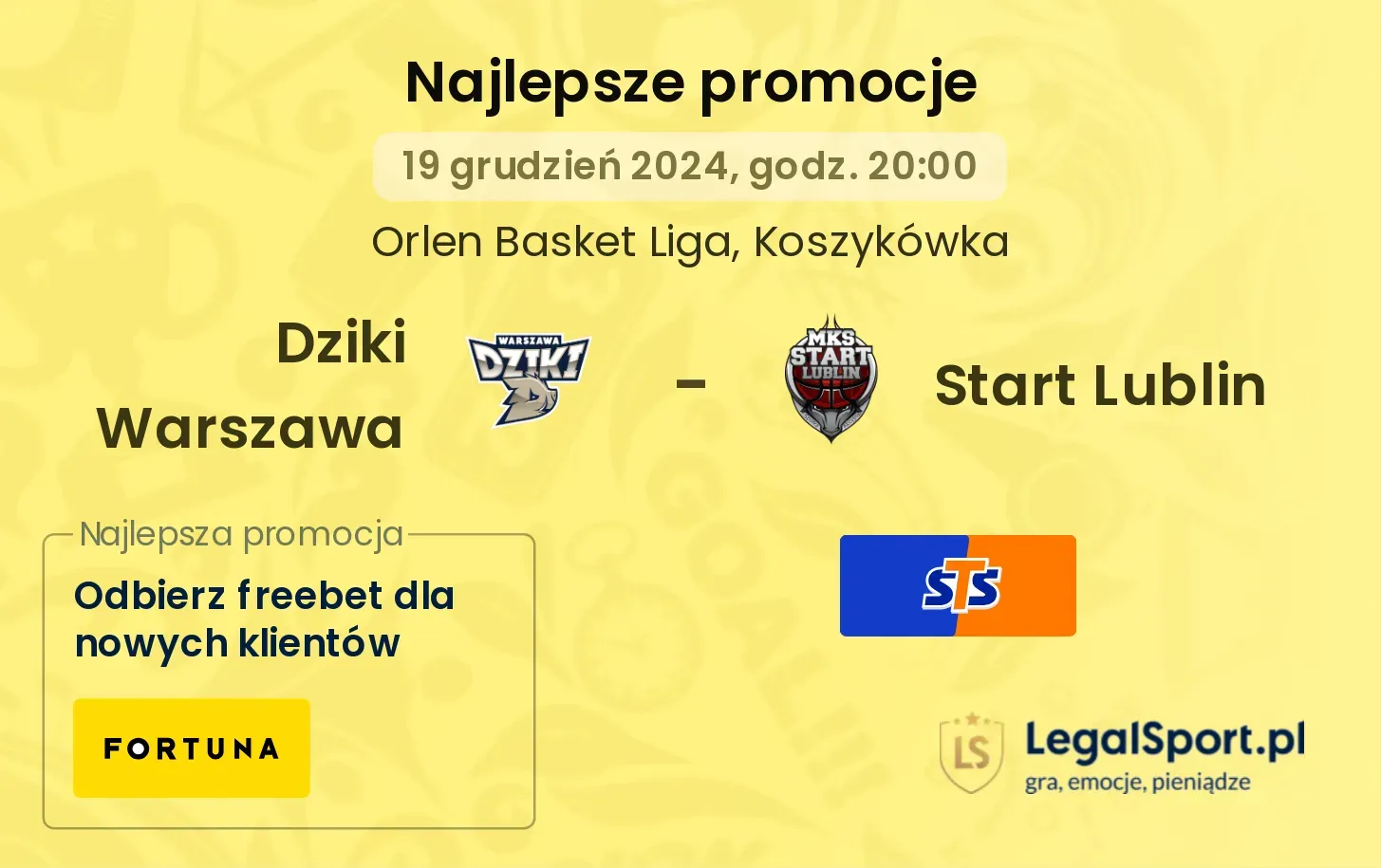 Dziki Warszawa - Start Lublin promocje bonusy na mecz