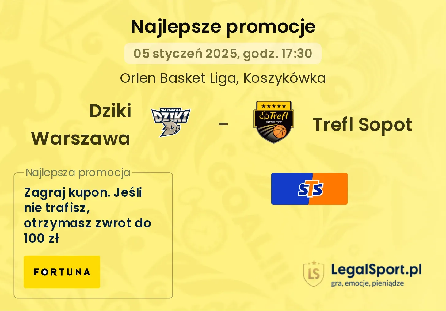 Dziki Warszawa - Trefl Sopot promocje bonusy na mecz