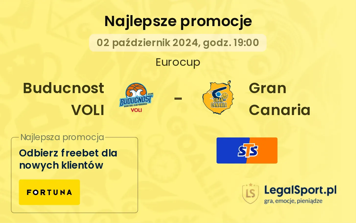 Buducnost VOLI - Gran Canaria promocje bonusy na mecz