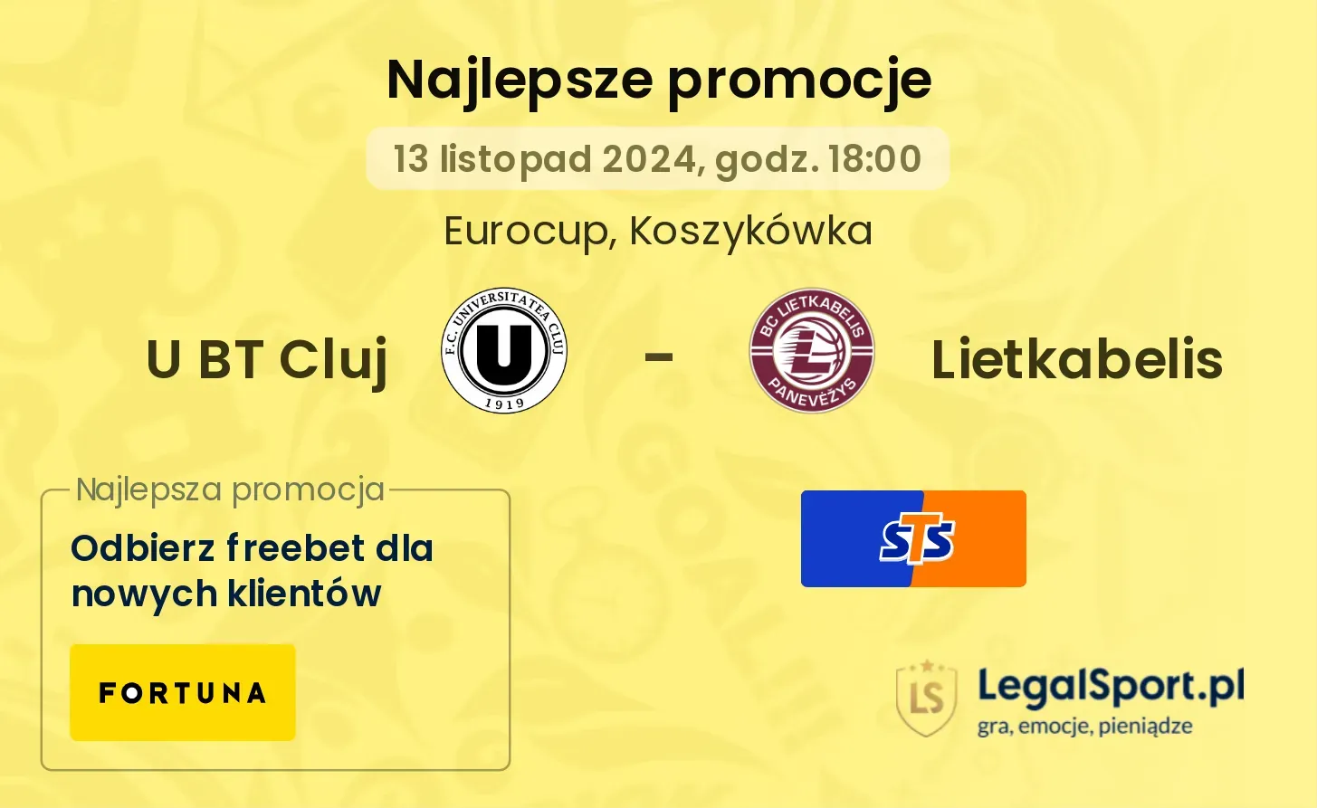 U BT Cluj - Lietkabelis promocje bonusy na mecz