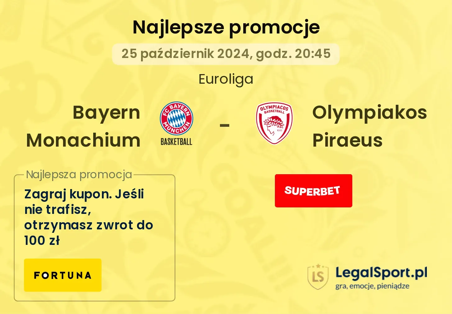 Bayern Monachium - Olympiakos Piraeus promocje bonusy na mecz