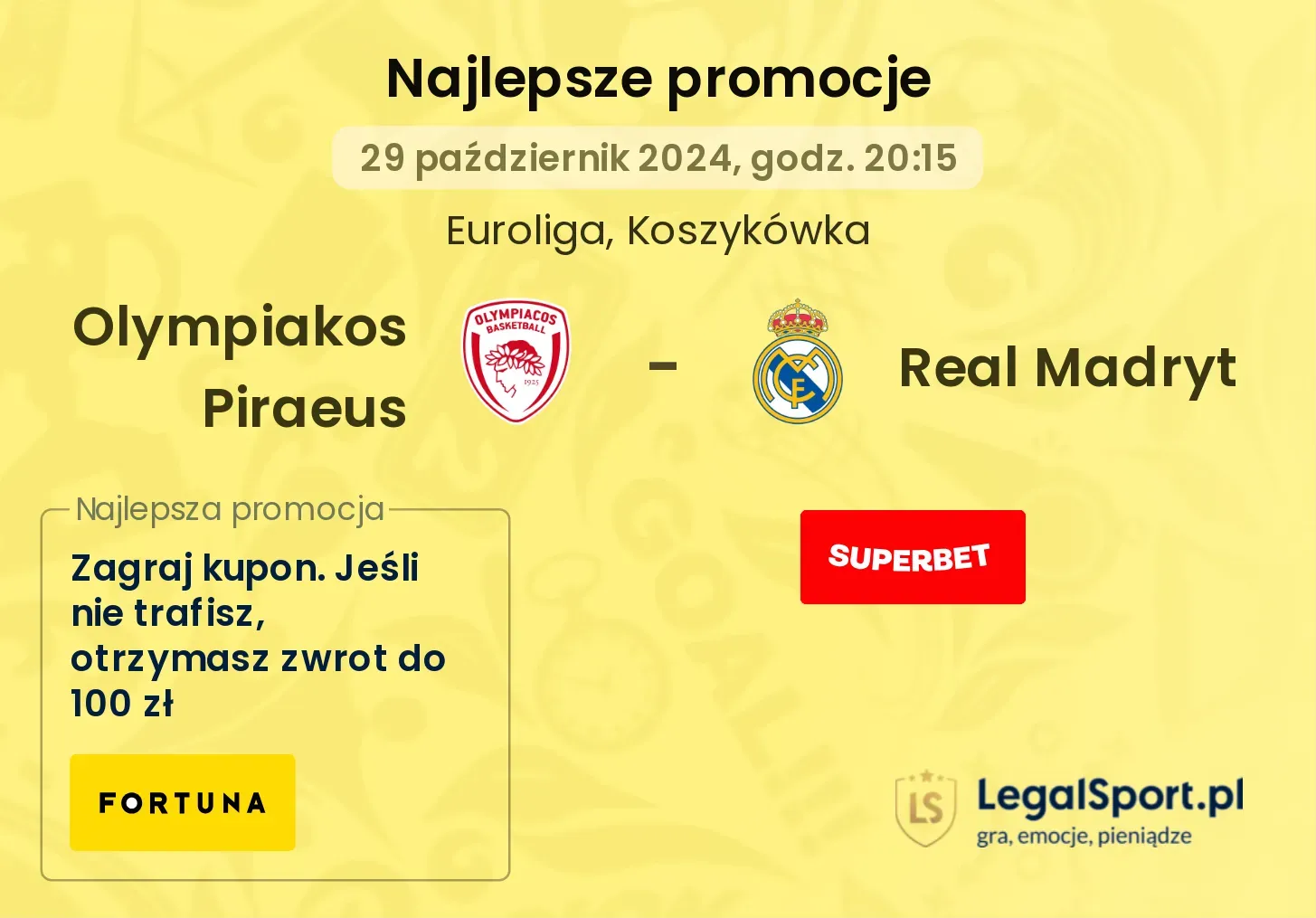 Olympiakos Piraeus - Real Madryt promocje bonusy na mecz