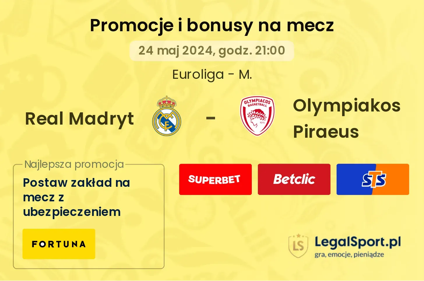 Real Madryt - Olympiakos Piraeus promocje bonusy na mecz