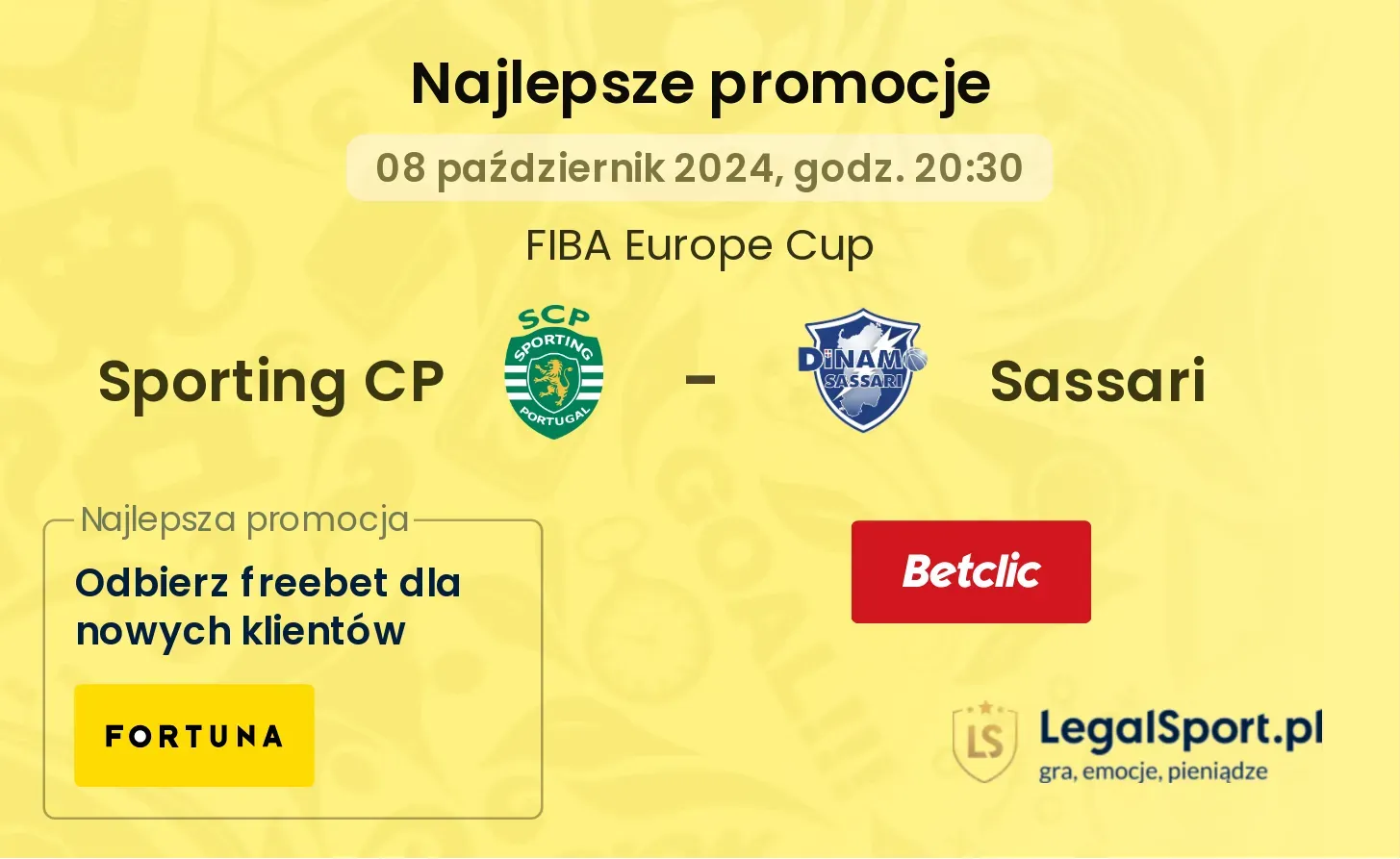 Sporting CP - Sassari promocje bonusy na mecz