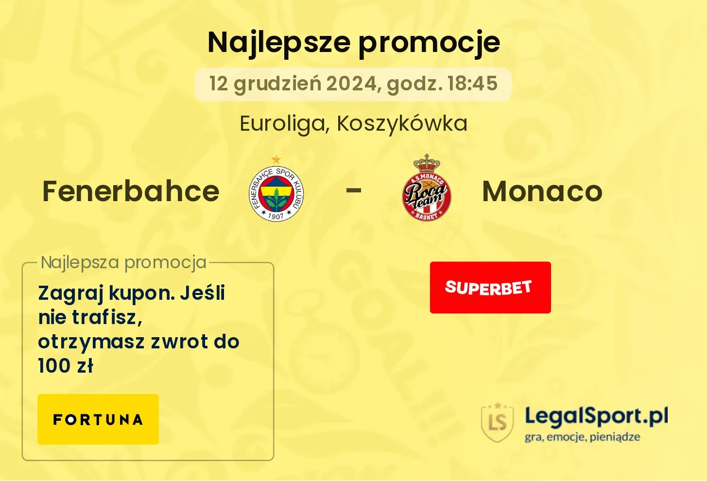 Fenerbahce - Monaco promocje bonusy na mecz