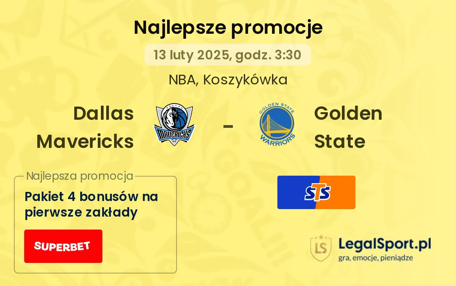 Dallas Mavericks - Golden State promocje u bukmacherów