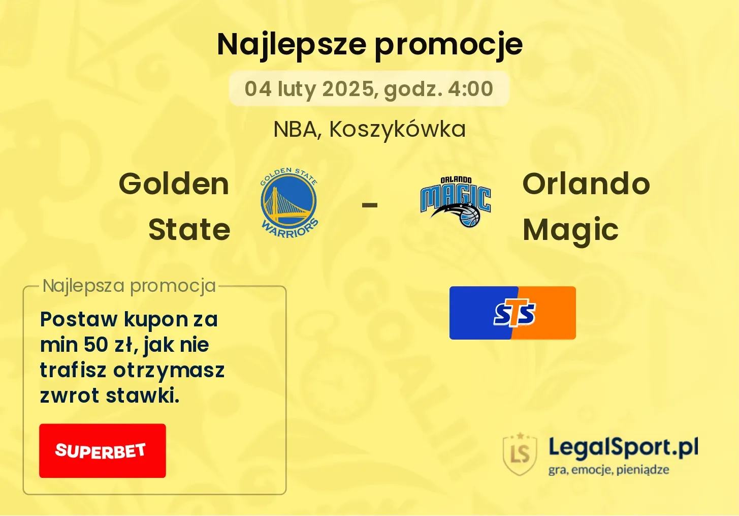 Golden State - Orlando Magic promocje bonusy na mecz