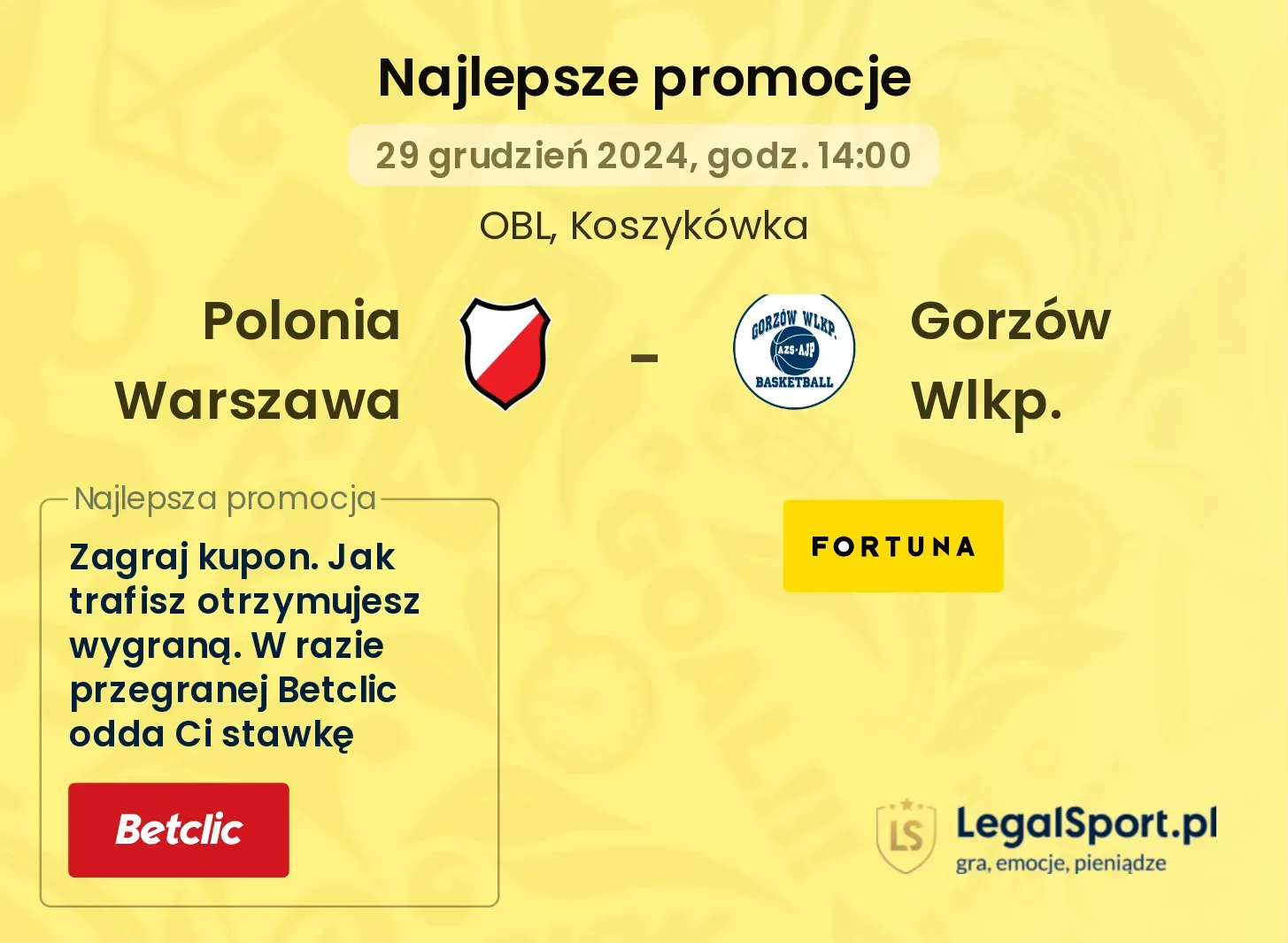 Polonia Warszawa - Gorzów Wlkp. promocje u bukmacherów