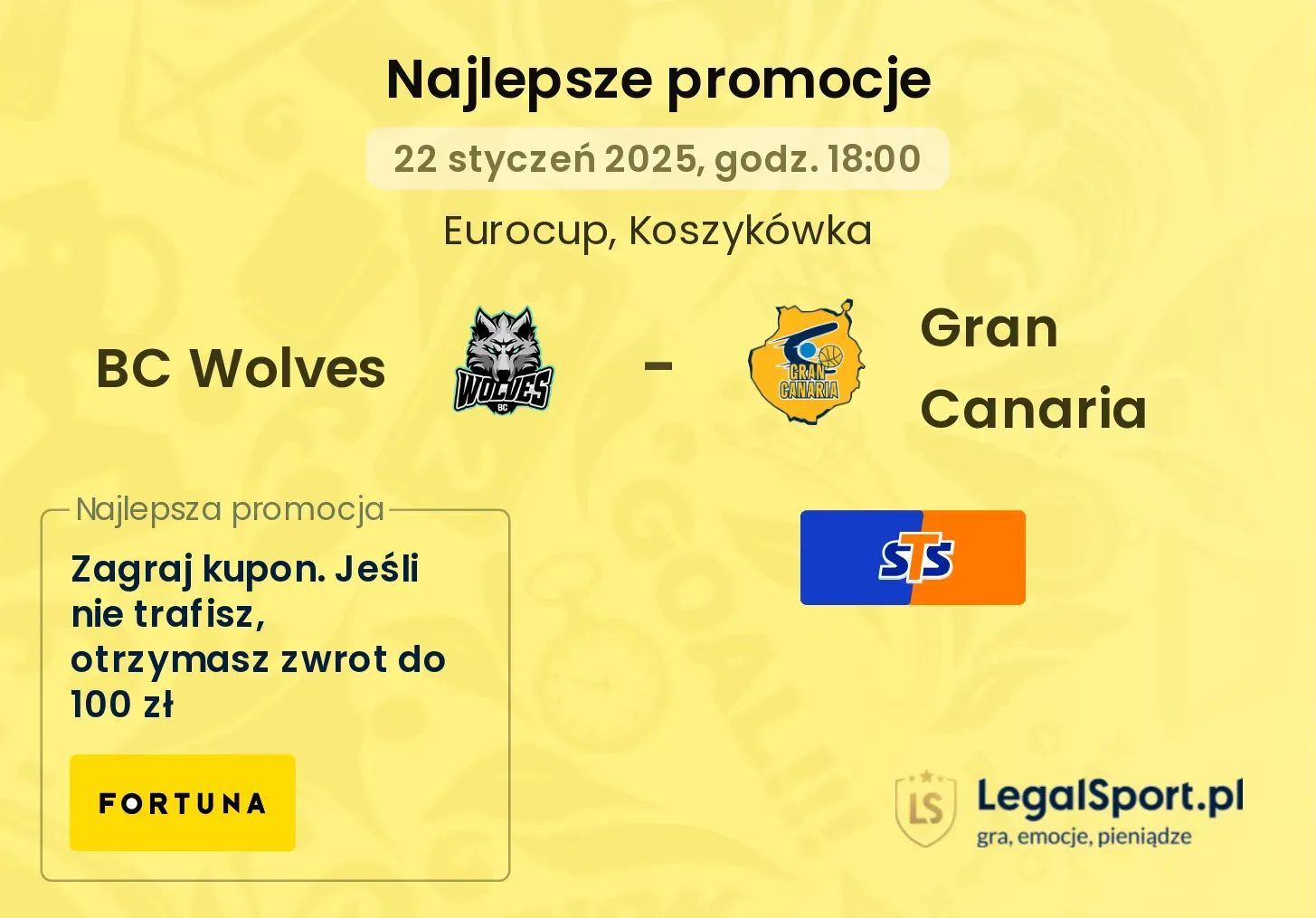 BC Wolves - Gran Canaria promocje u bukmacherów