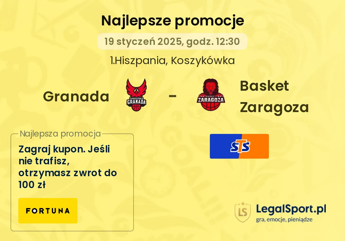 Granada - Basket Zaragoza promocje bonusy na mecz