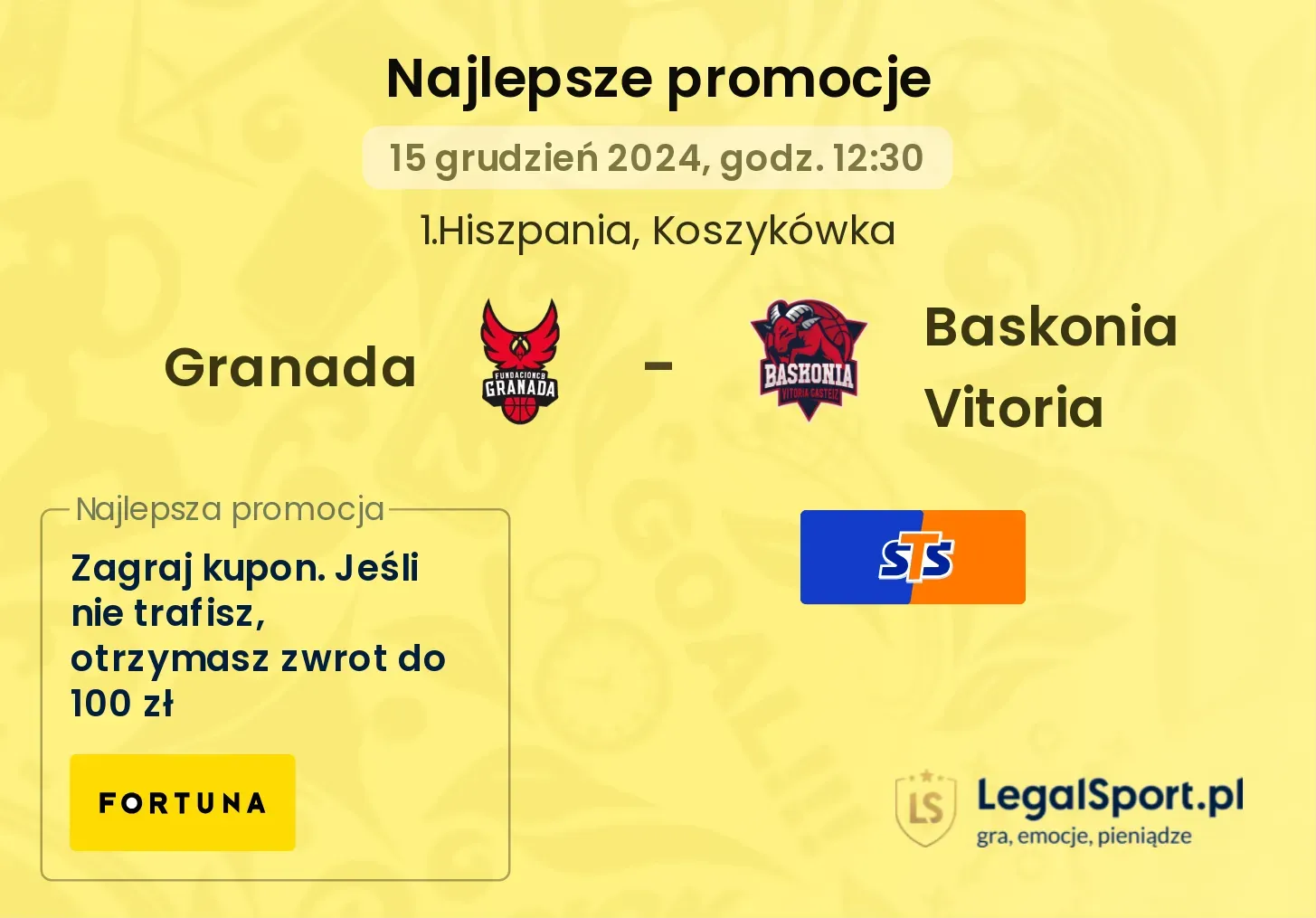 Granada - Baskonia Vitoria promocje bonusy na mecz