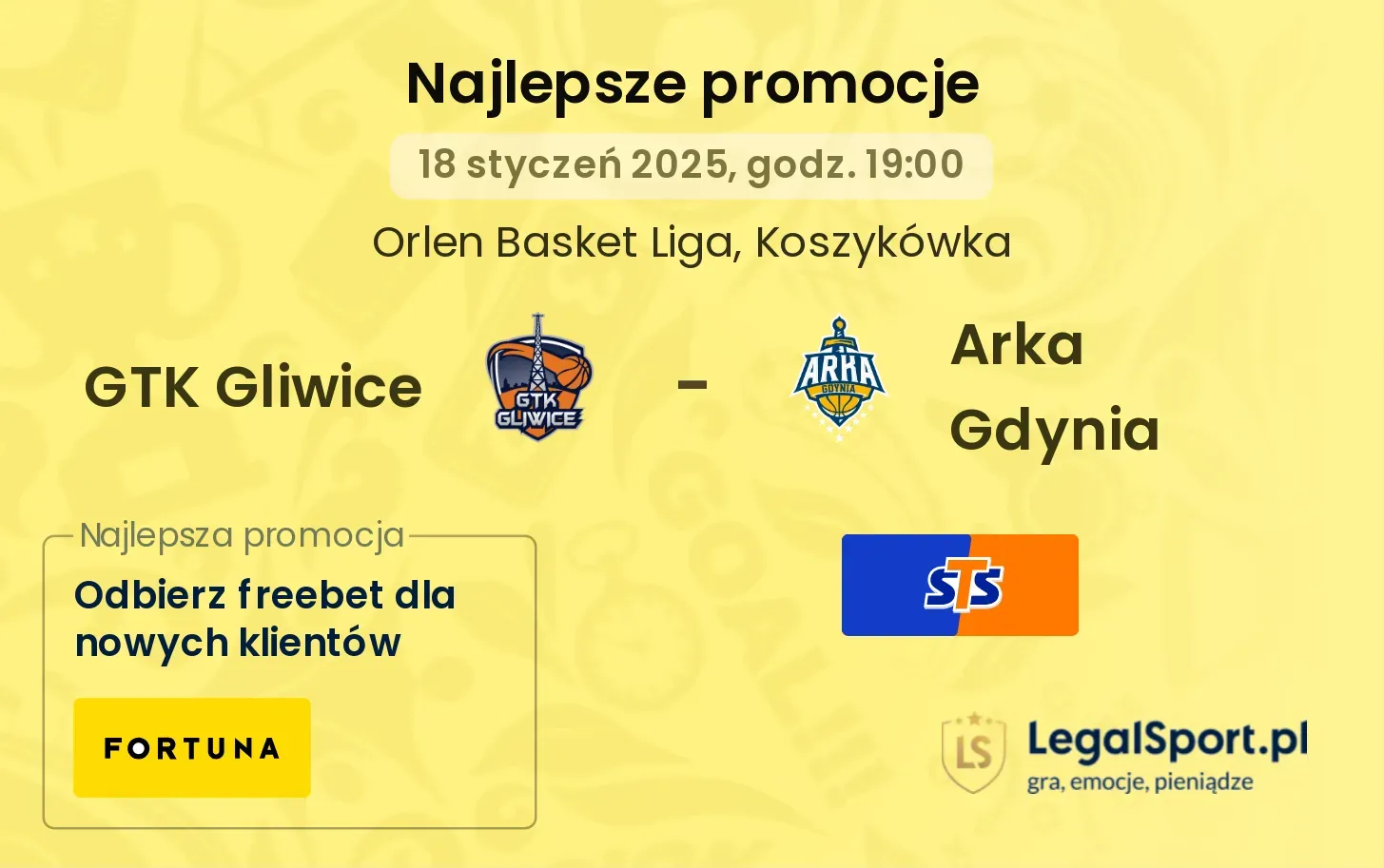 GTK Gliwice - Arka Gdynia promocje bonusy na mecz