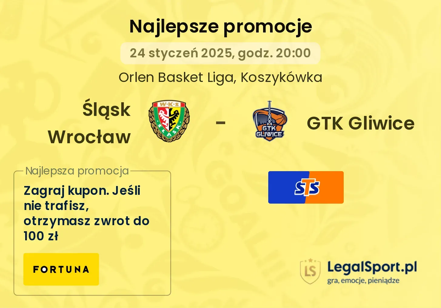 GTK Gliwice - Śląsk Wrocław promocje bonusy na mecz