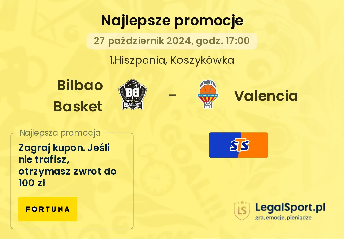 Bilbao Basket - Valencia promocje bonusy na mecz