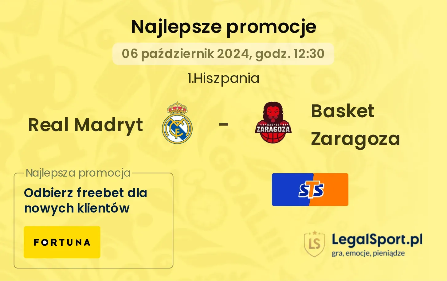 Real Madryt - Basket Zaragoza promocje bonusy na mecz