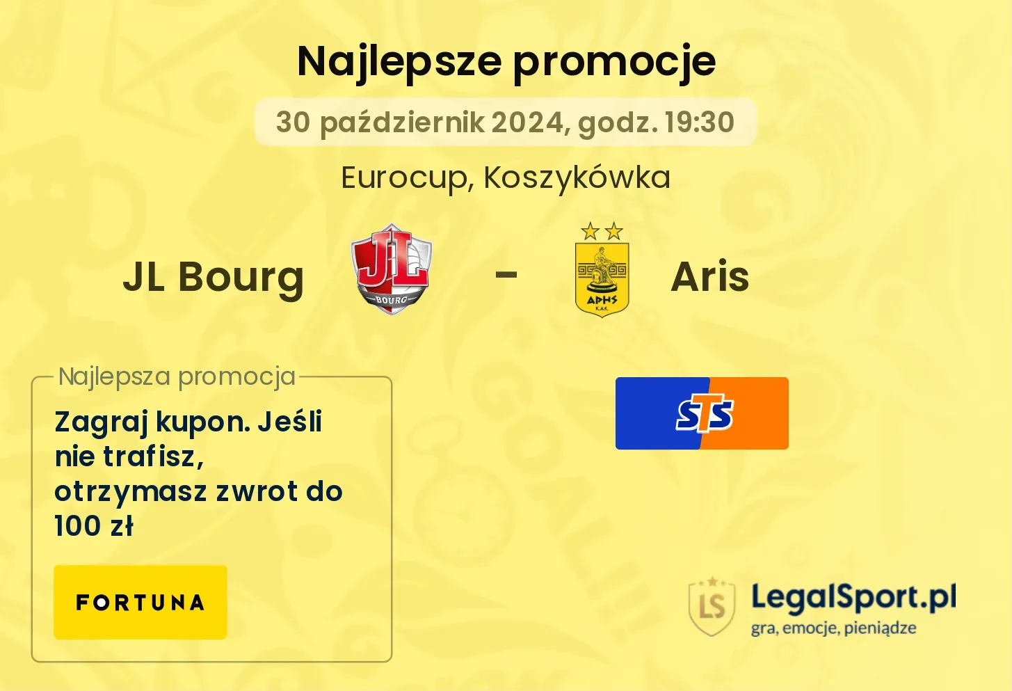 JL Bourg - Aris promocje bonusy na mecz