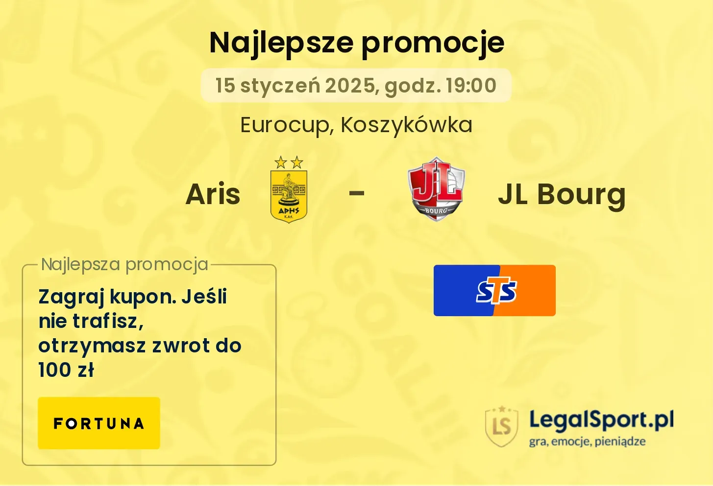 Aris - JL Bourg promocje u bukmacherów