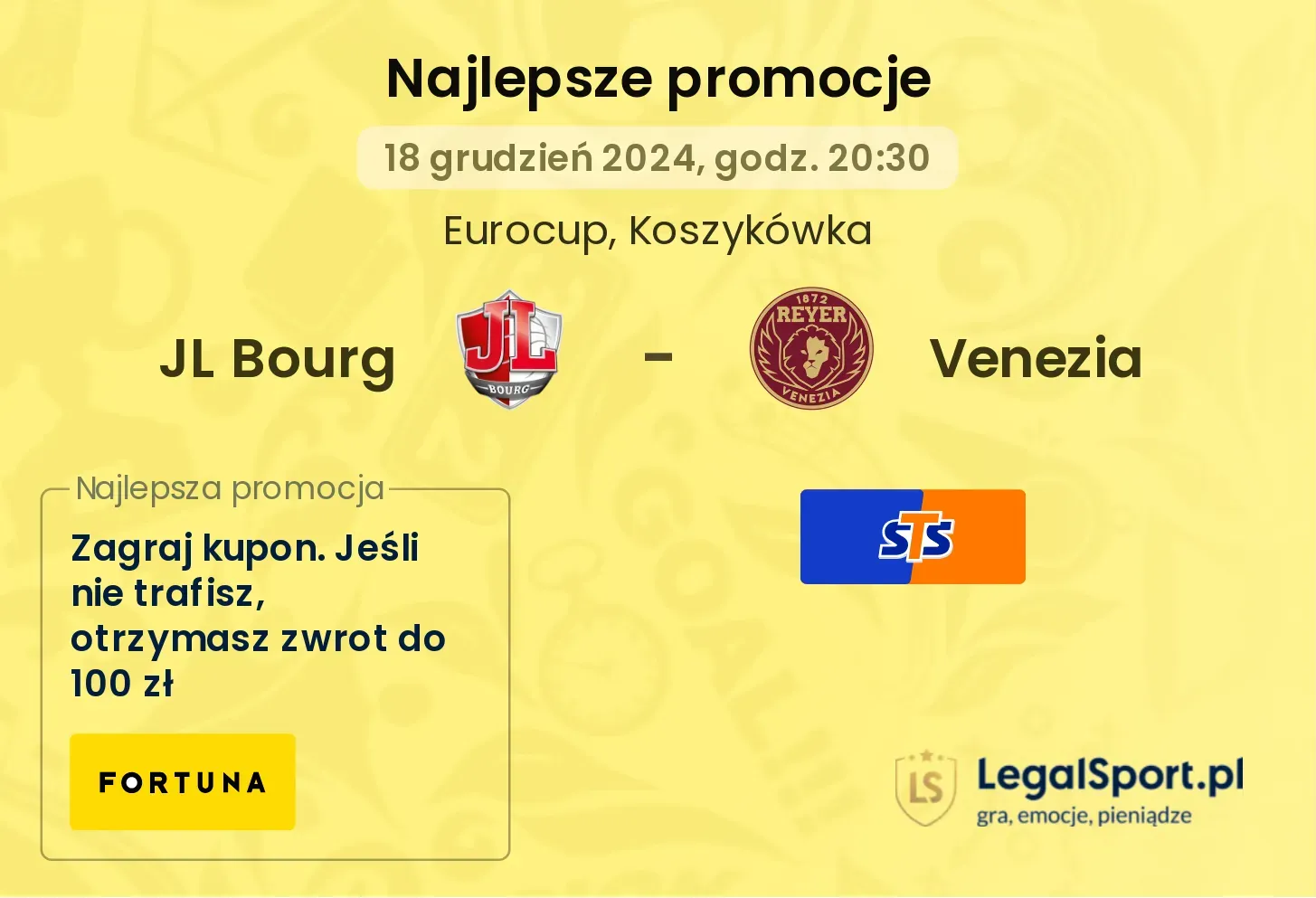 JL Bourg - Venezia promocje bonusy na mecz