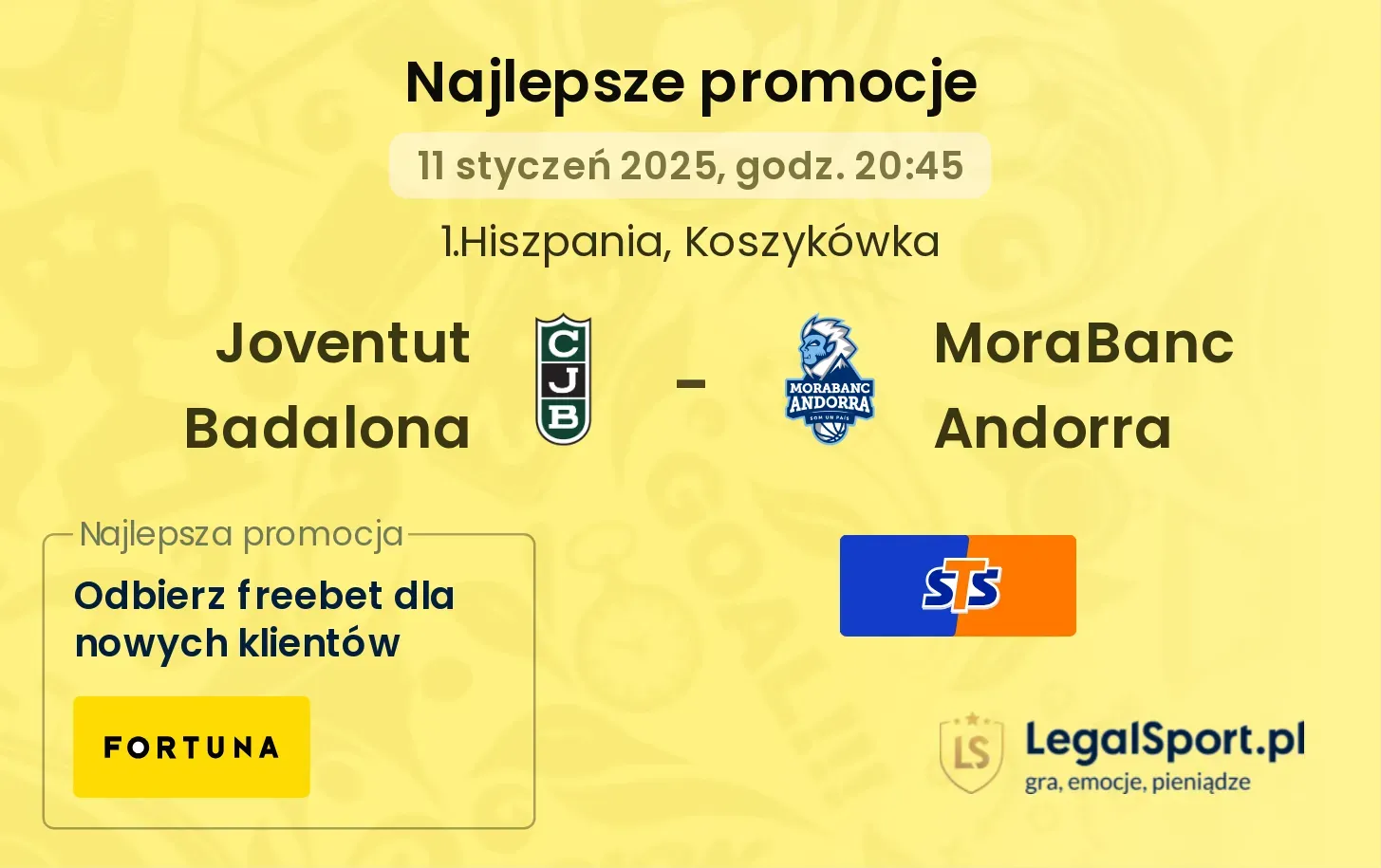 Joventut Badalona - MoraBanc Andorra promocje bonusy na mecz