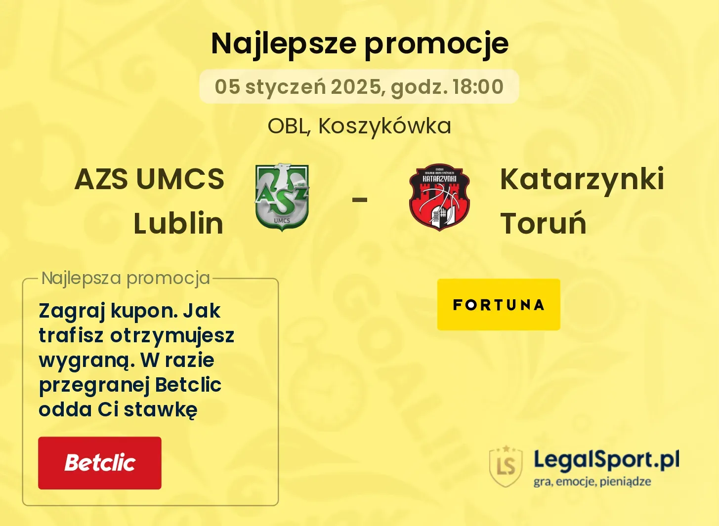 AZS UMCS Lublin - Katarzynki Toruń promocje u bukmacherów