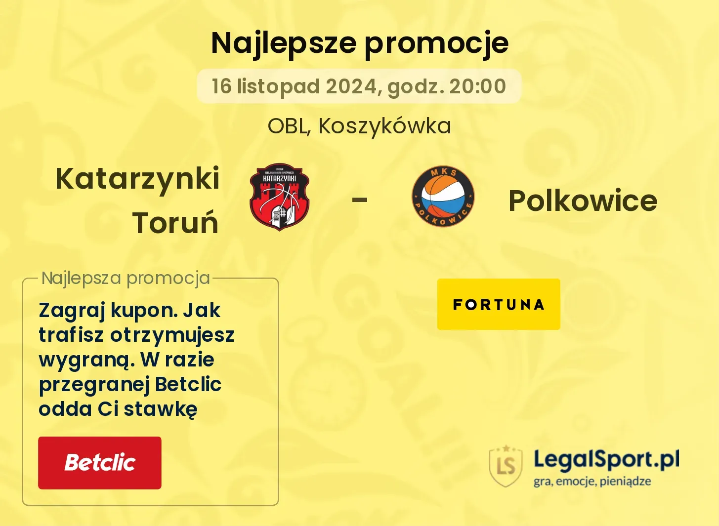 Katarzynki Toruń - Polkowice promocje bonusy na mecz