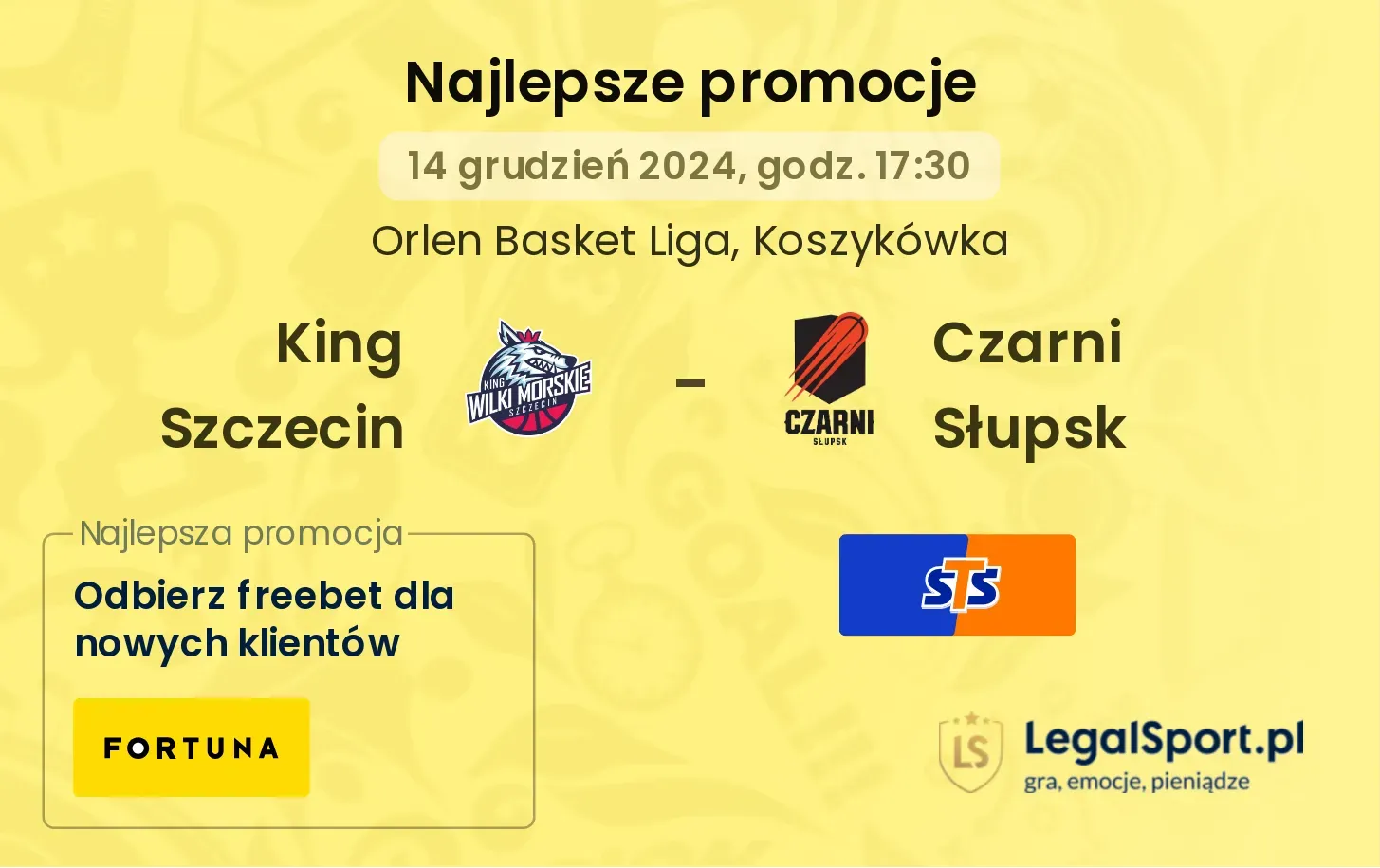 King Szczecin - Czarni Słupsk promocje bonusy na mecz