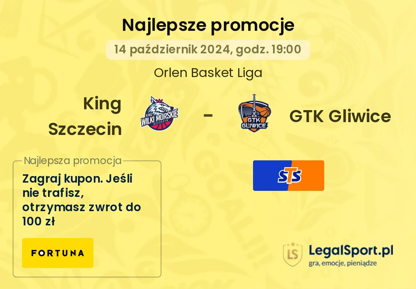 King Szczecin - GTK Gliwice promocje bonusy na mecz