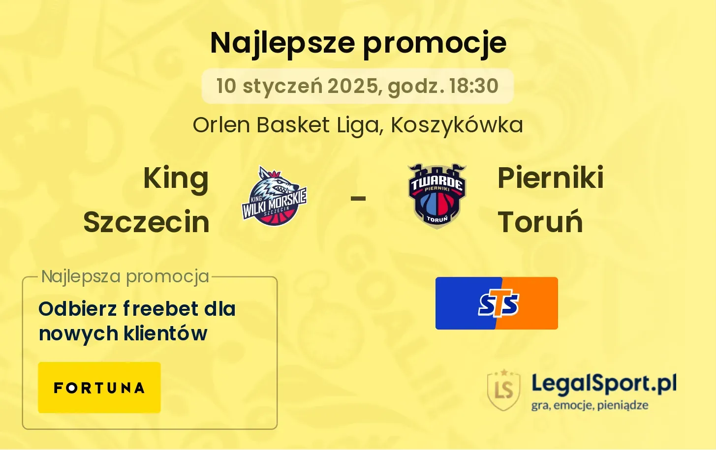 King Szczecin - Pierniki Toruń promocje bonusy na mecz