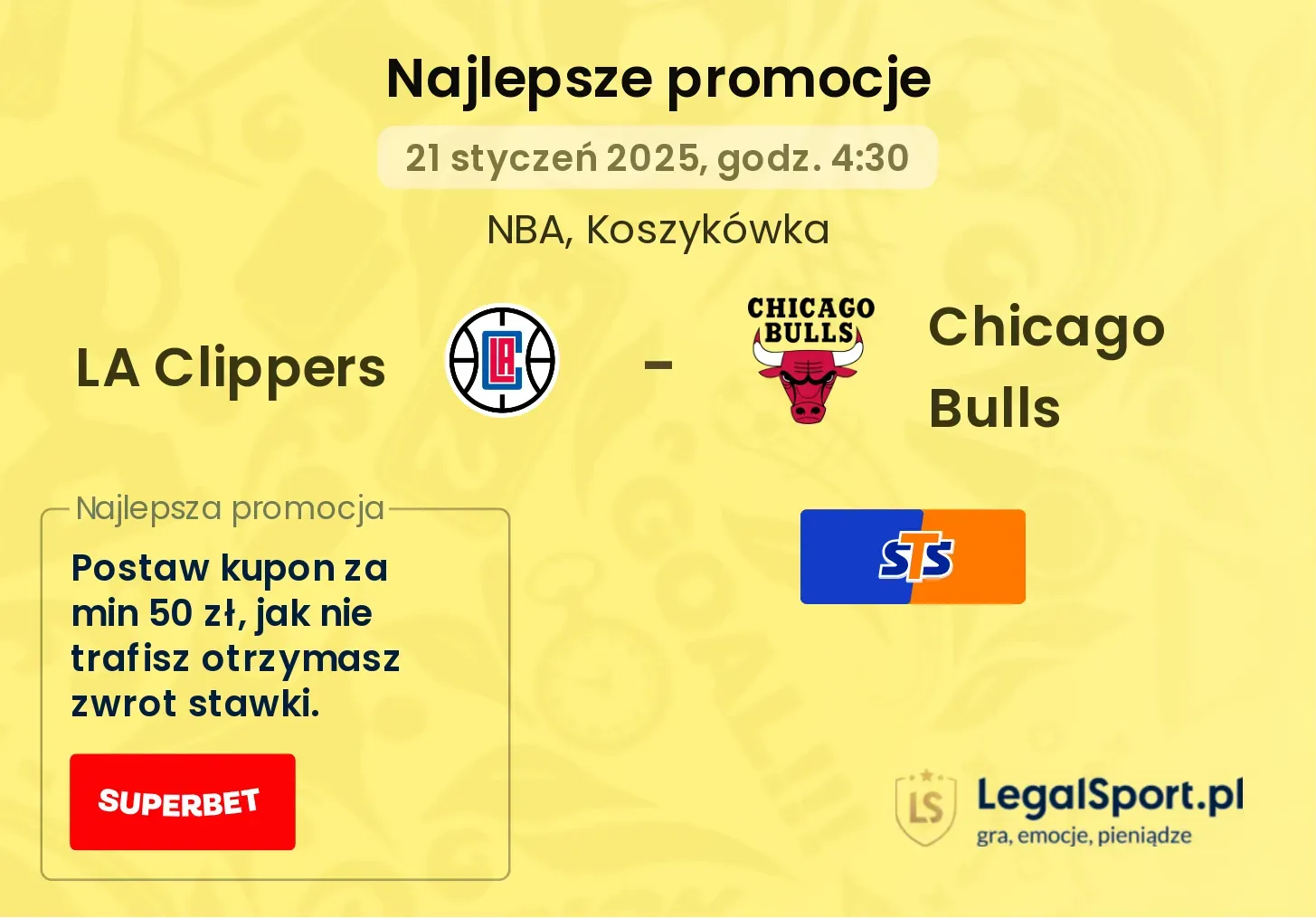 LA Clippers - Chicago Bulls promocje bonusy na mecz