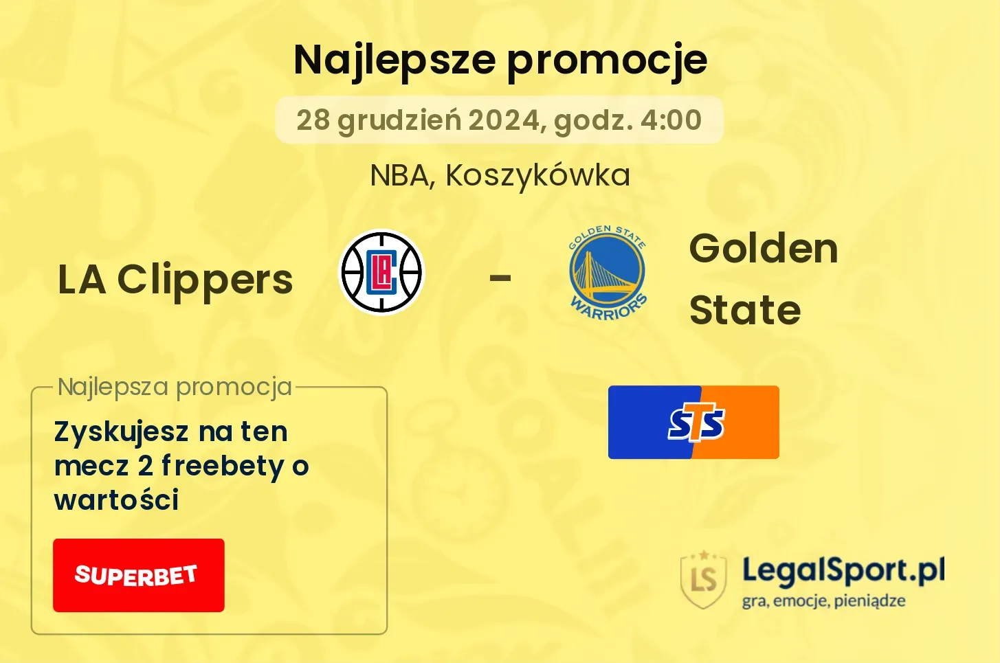 LA Clippers - Golden State promocje u bukmacherów