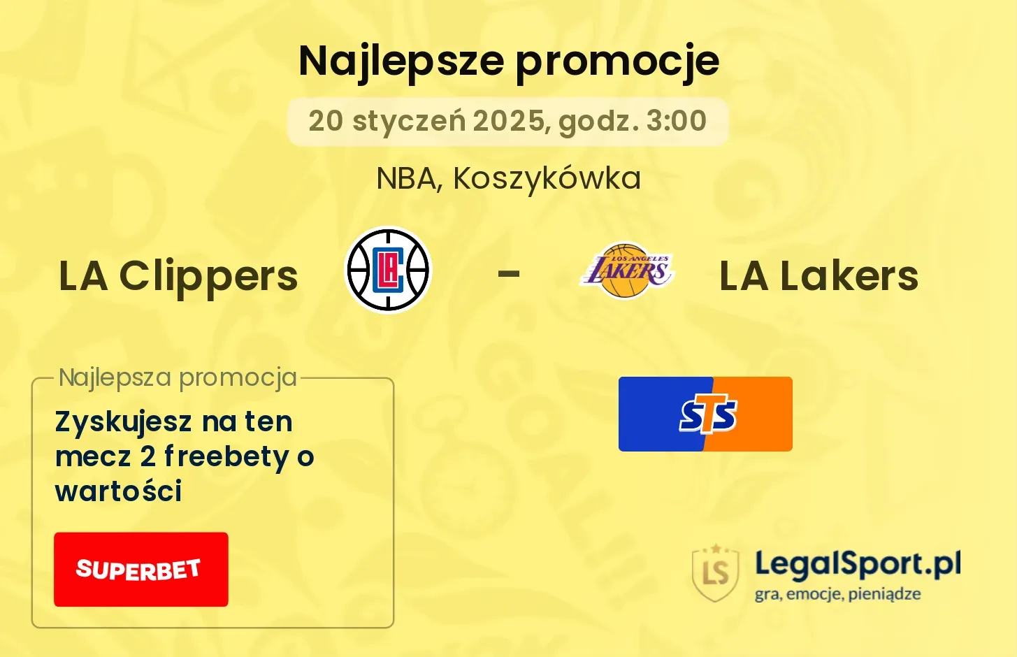 LA Clippers - LA Lakers promocje bonusy na mecz