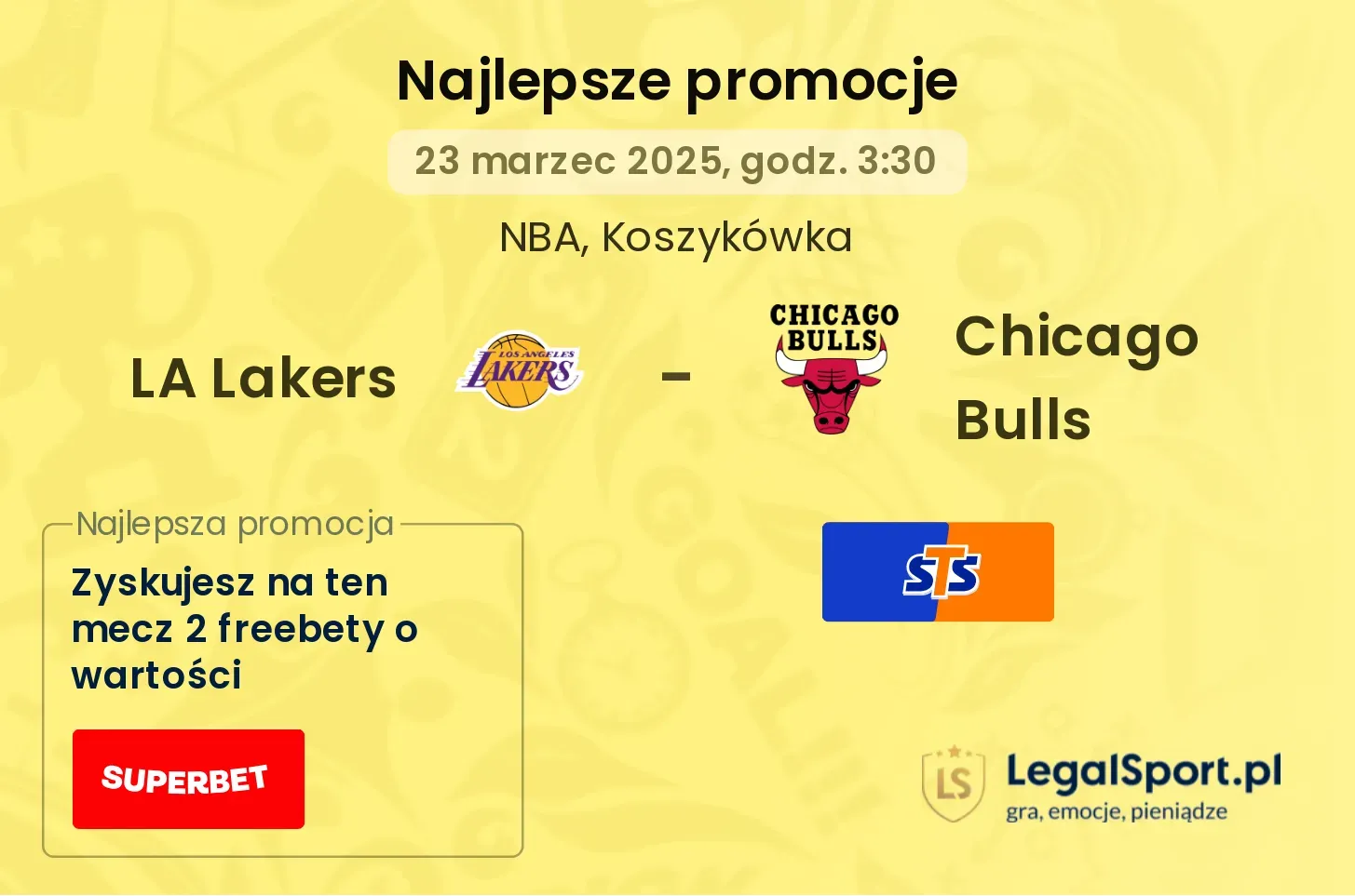 LA Lakers - Chicago Bulls promocje bonusy na mecz