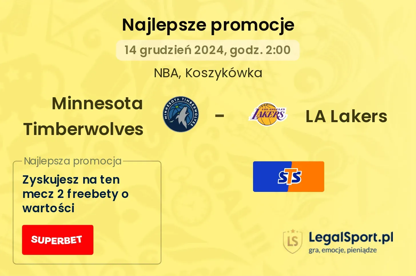 Minnesota Timberwolves - LA Lakers promocje bukmacherskie