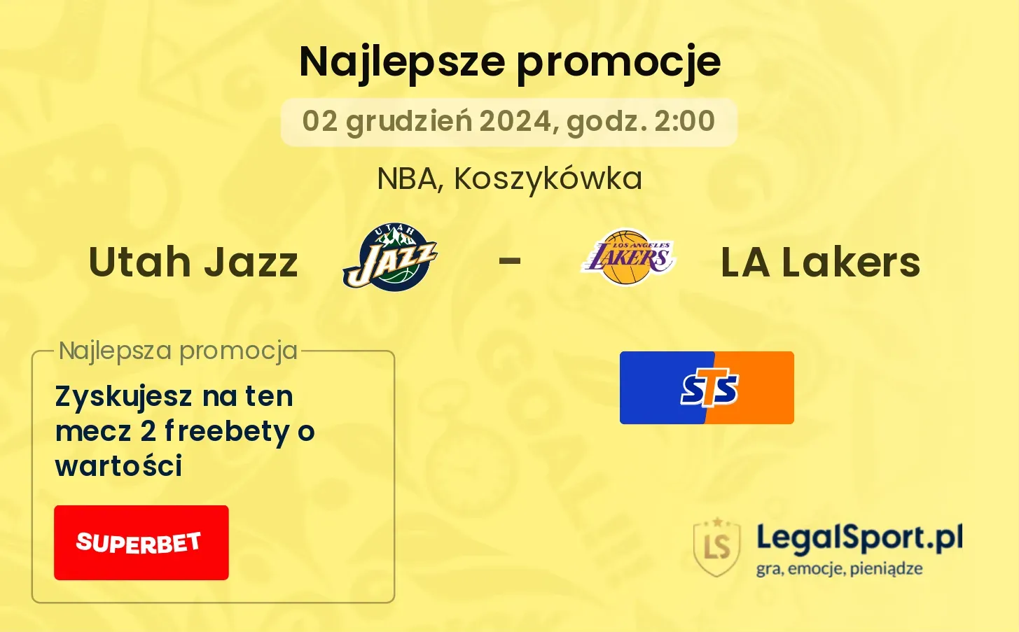 Utah Jazz - LA Lakers promocje u bukmacherów