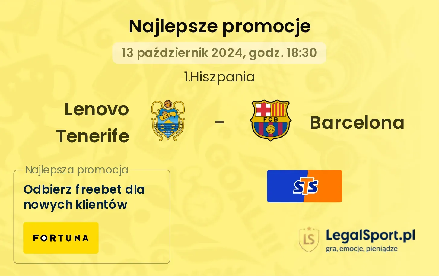 Lenovo Tenerife - Barcelona promocje bonusy na mecz