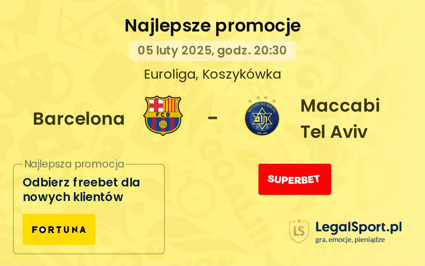 Barcelona - Maccabi Tel Aviv promocje u bukmacherów