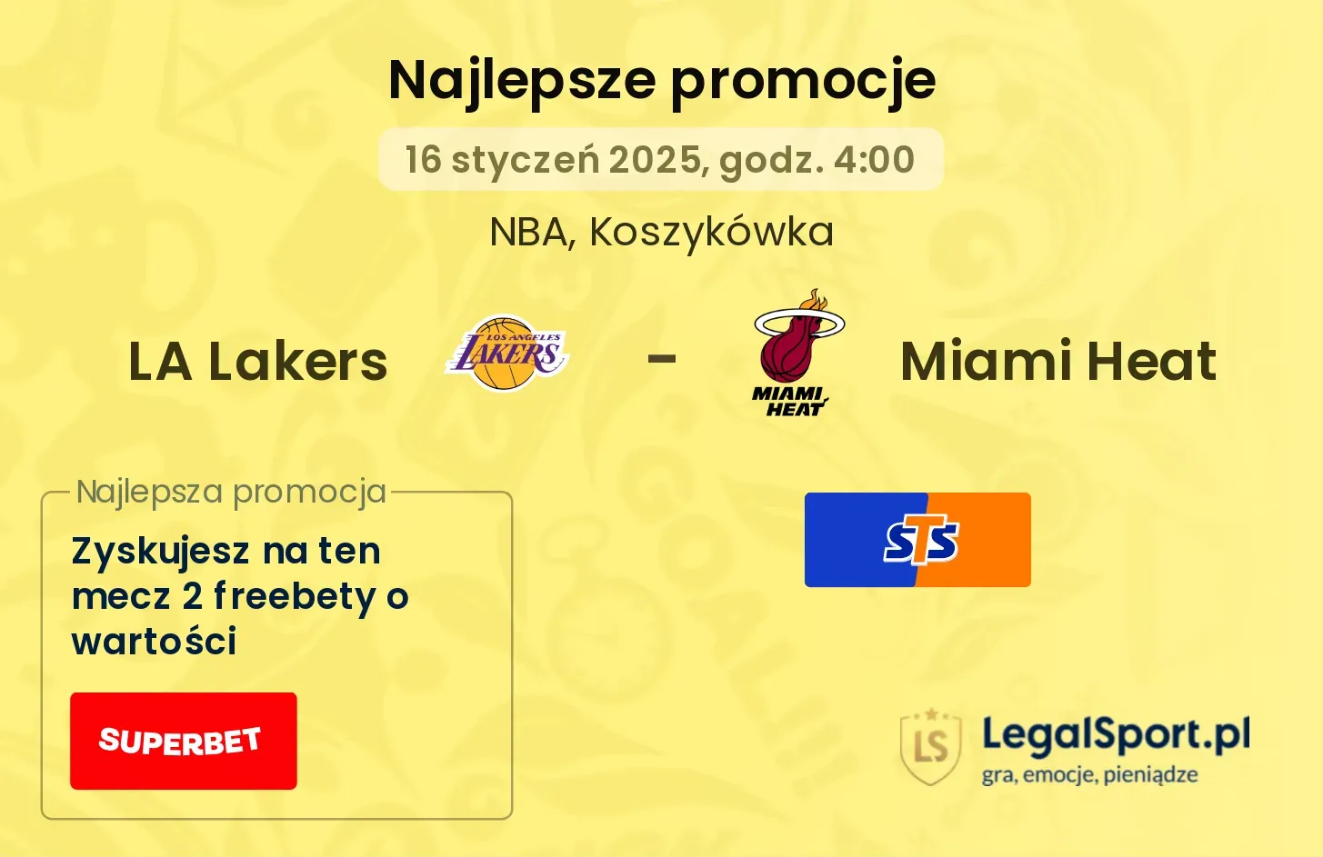 LA Lakers - Miami Heat promocje u bukmacherów