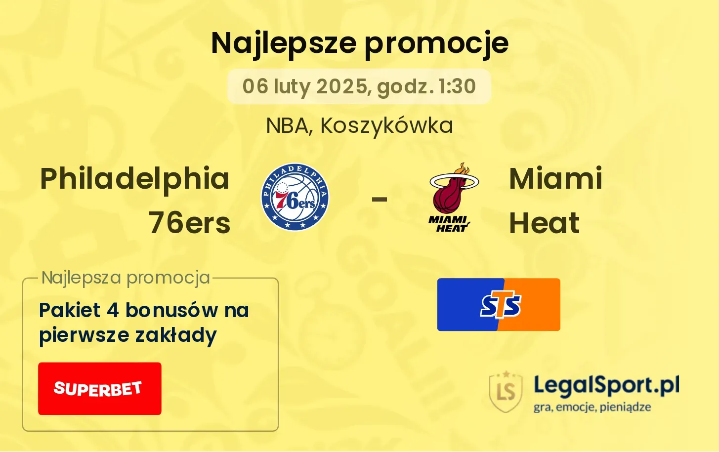 Philadelphia 76ers - Miami Heat promocje bukmacherskie