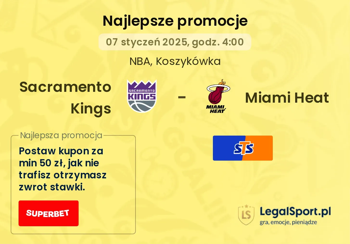 Sacramento Kings - Miami Heat promocje bukmacherskie