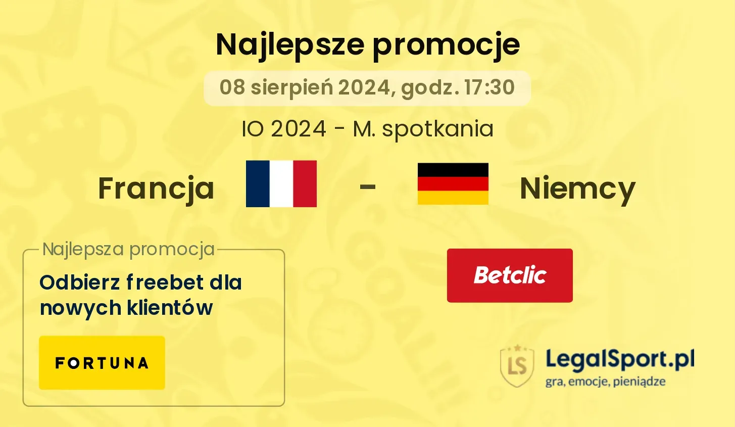 Francja - Niemcy promocje bonusy na mecz