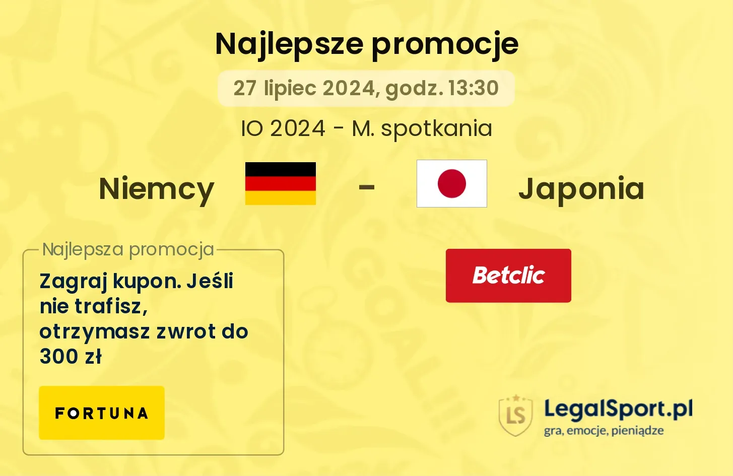 Niemcy - Japonia promocje bonusy na mecz