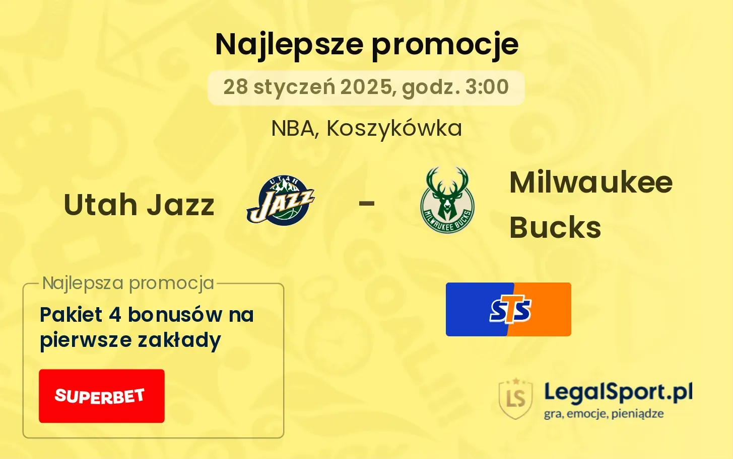 Utah Jazz - Milwaukee Bucks promocje u bukmacherów