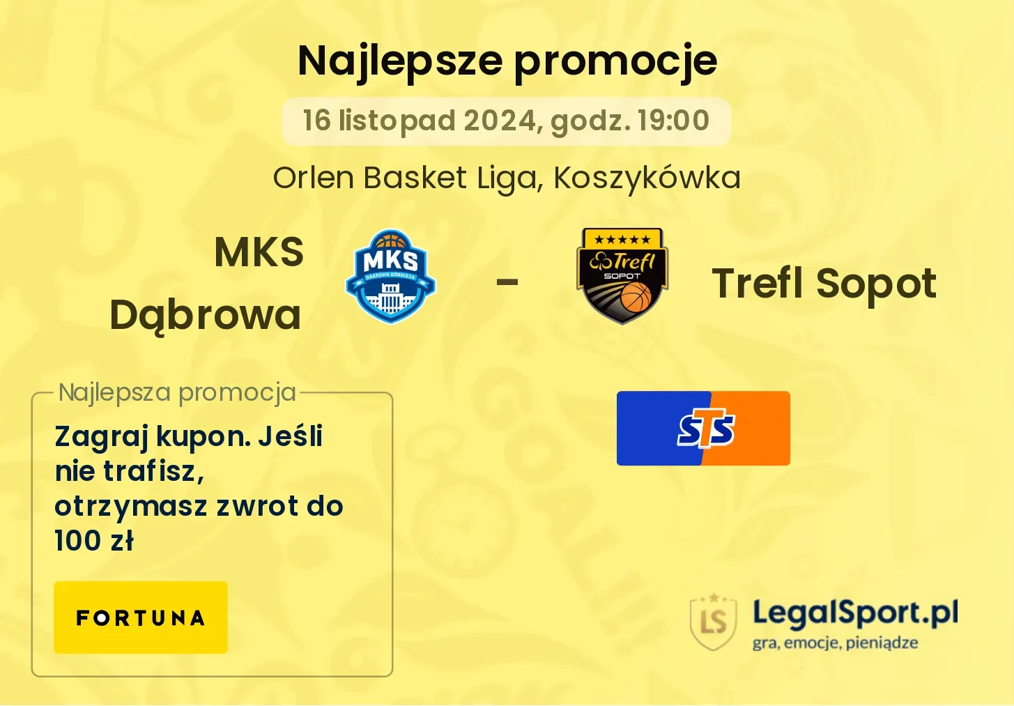 MKS Dąbrowa - Trefl Sopot promocje bonusy na mecz