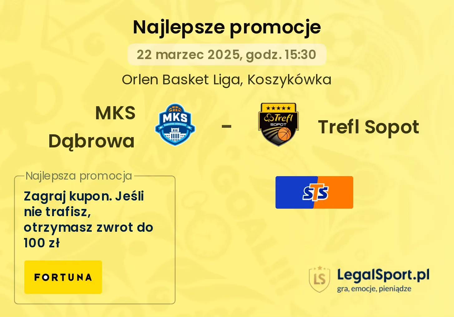 MKS Dąbrowa - Trefl Sopot promocje bukmacherskie