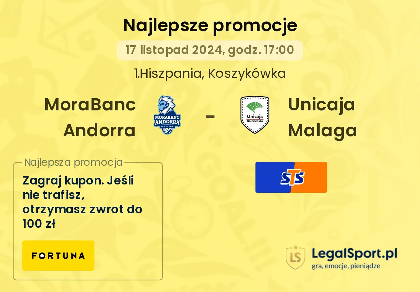 MoraBanc Andorra - Unicaja Malaga promocje bonusy na mecz