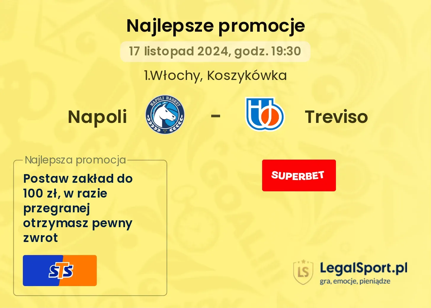 Napoli - Treviso promocje bonusy na mecz