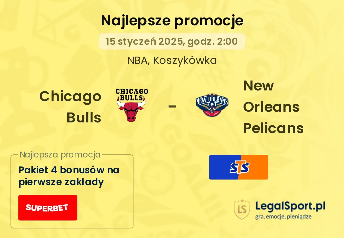 Chicago Bulls - New Orleans Pelicans promocje u bukmacherów